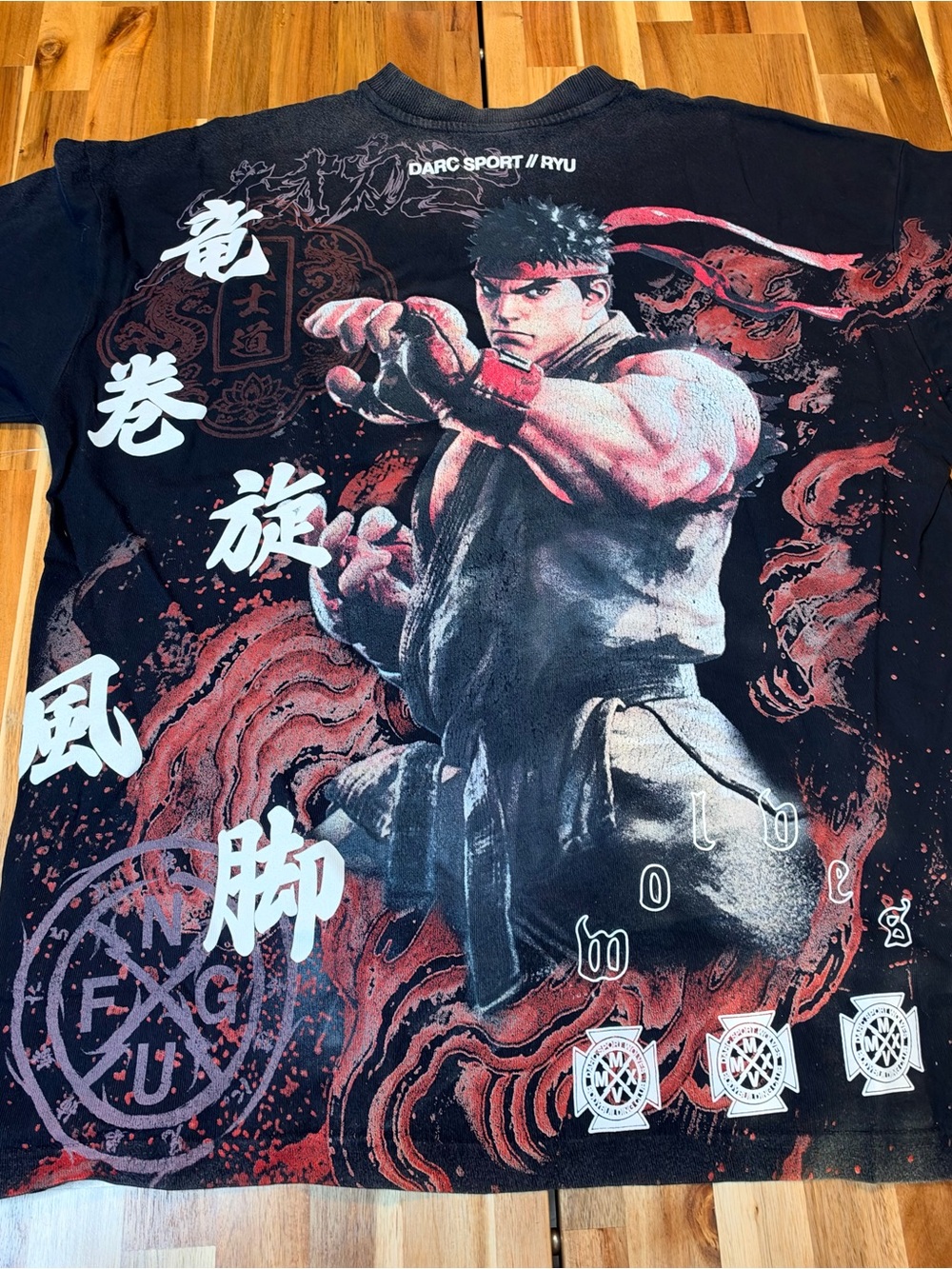 Darc Sport x Street Fighter Dragon Rising Oversized Tee Black M #61/1000 NWT